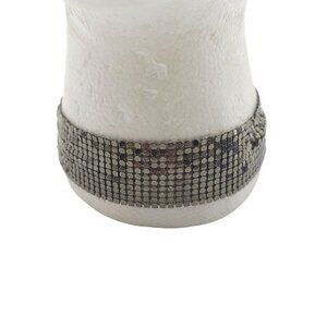 Metal Mesh Choker Necklace Vintage Silver-Tone Lobster Clasp Closure 13.5 inch